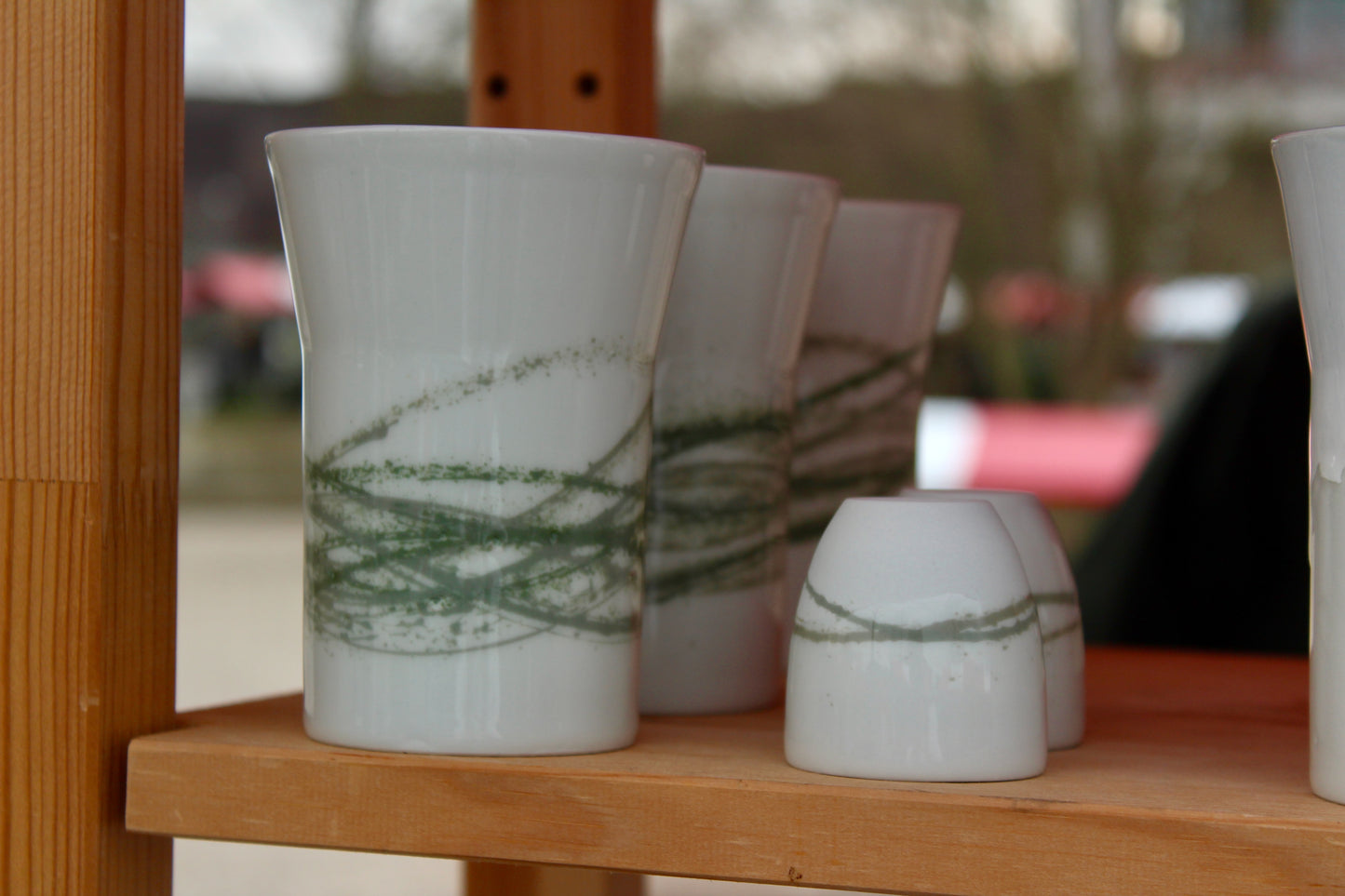 Beker 400ml, groene lijnen